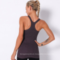 Camisetas de tanques de mujer camisas musculares ajustadas camiseta de tanque trasero suave acanalado 2 en 1 tops de yoga con sujetador incorporado